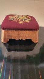 Antique Needle Point Foot Stool