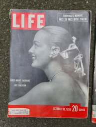 2 1950 Life Magazines With Churchill