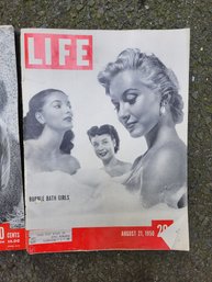 2 Life Magazines 1950 Bubble Bath And Ruth Roman