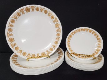 Vintage Corelle Livingware By Corning Butterfly Gold Dinnerware Plates