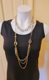 Two Gold And Silver Tone Necklaces