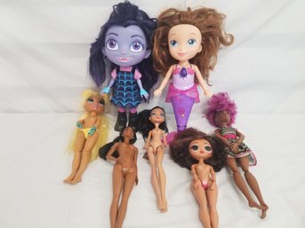 Mixed Lot Of Dolls: Vampirina, Disney Sofia The Mermaid, Rainbow High Sunny Madison, LOL Surprise Doll & More