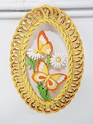 Vintage 1979 Dart Industries Coppercraft Molded Plastic Butterfly Wall Art Hanging