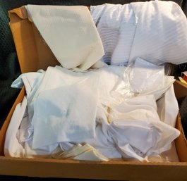 Box Lot Of White Linen Pieces