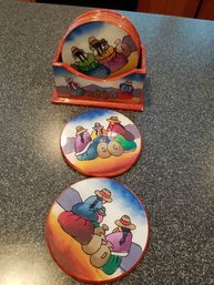 Decorative Coasters With Caddy