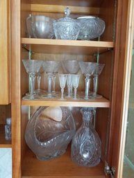 Contents Of 3 Shelf Glass Cabinet - Glass Ware