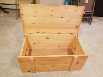 Pine Wood Hinged Crate With Handles - 34' X 17' X 15'H
