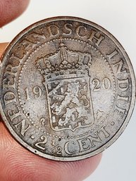 1920 Netherlands East Indies  -   2 1/2 Cent  Antique Coin