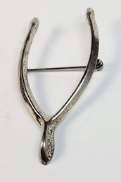 Unique....Vintage Sterling Silver Wish Bone Pin/ Brooch
