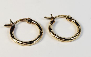 Gold Over Sterling Silver Classic Hoop Earrings