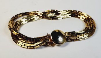 Vintage Gold Tone 3 Layer Chain Link Bracelet