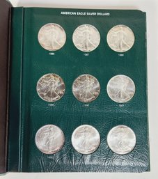 Great Investment.....1986-2012  Complete Silver Eagle Book With Intersept Shield Album And Dust Cover