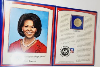 Michelle Obama Limited-Edition PCS Stamps & Coins Medallion Folder
