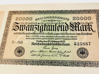 Germany Banknotes Weimar 20000 Mark 1923  - Reichsbanknote Zwanzigtausend Mark