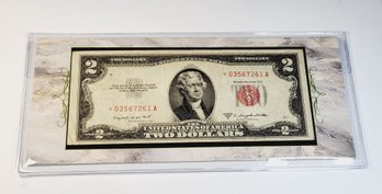 Wow....1953  $2 Dollar Red Seal *STAR NOTE  Bill In Holder