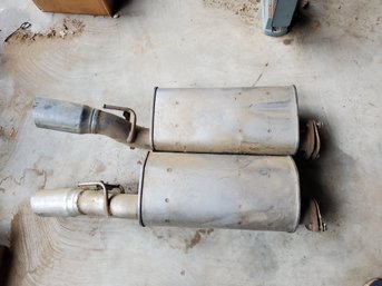 Two Ford Muffler Exhaust Tail Pipes