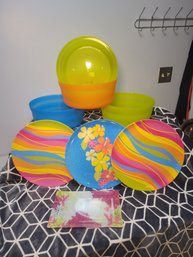 Nordstrom Summer Serving Plate, And The Other Melamine Chargers And Buckets.   - - - - - - - - - - - Loc:GS3