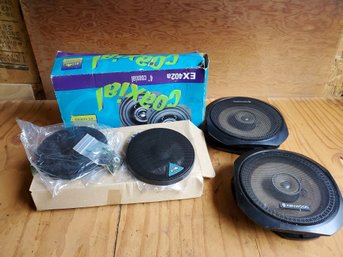 Pair New POLK EX Series 4' Coaxial Car Speakers - Model EX402a & Kenwood 80W 6 Inch 2 Way Model KFC-1630