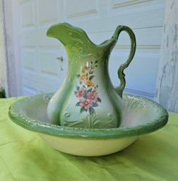 Ironstone Pitcher And Wash Basin, No Chips