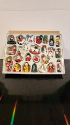 Box Of Brand New Wooden Christmas Ornaments