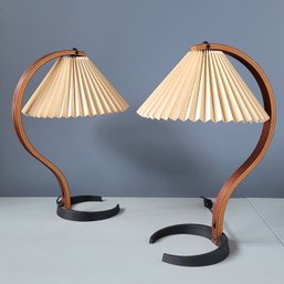 Pair C 1970 Original Danish Mads Caprani Table Lamps