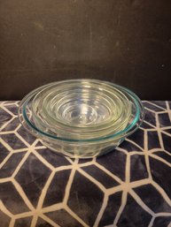 Glass Mixing Bowl Set. Nesting ...Some Pyrex...some Anchor. - - - - - - - - - - - - - - - - - -- -- -Loc:GS2