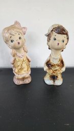 Vintage Ceramic Boy And Girl Kissing Figurines