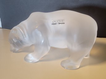 Lalique Bear.  Mostly Frosted With Some Polished Areas. - - - - -- - -- - - - - - - -- - - - - Loc: Table 1