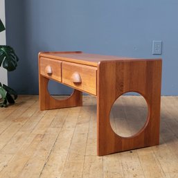 C 1970 Danish Teak Storage Bench By Eilstrup Denmark