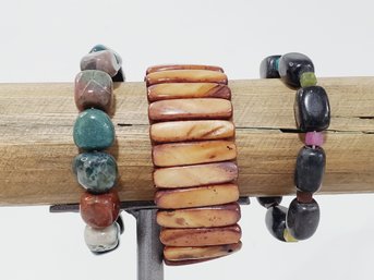 Assorted Retro Ladies Stone Stretch Bracelets