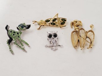 Cute Assortment Of Animal & Insect Themed Pins & Brooches - Including Liz Clairborne