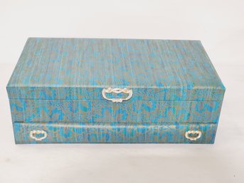 Vintage Lady Buxton Blue Large Jewelry Box