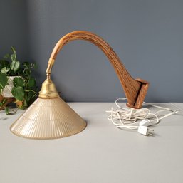 Original 70s Bentwood Swing Arm Wall Lamp