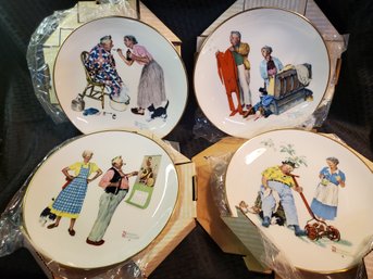 1978 Norman Rockwell 4 Seasons Collector Plates ~ GORHAM ~ Limited