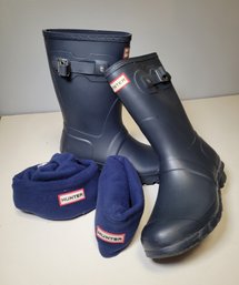 Hunter Boots And Fleece Socks.  Almost New.  Great Shape. - - -- - - - - - - - - - -- - - - - - Loc: Table 1