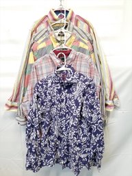 Men's Button Down Bright/bold Shirts: Robert Graham, Hugo Boss And More!  Sizes L/XXL (lot 5)