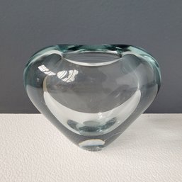 50s Danish Holmgaard Minuet Heart Vase By Per Lutken