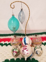 Vintage Shiny Brite Mercury Glass Christmas Tree Ornaments: Frosted Mica, Double Indents & More  #1