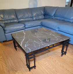 Coffee Table.  Marble Top And Black Aluminum Frame . No Chips On The Edges.  - - -- -- - - - - - -- -Loc: LL