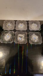 6 Vintage Imperial Glass 7' Dessert Plates