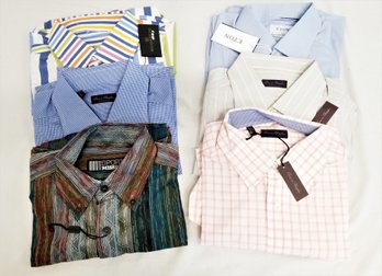 NEW Six Men's Button Down Dress Shirts ETon, Orme In Portofino And More Sizes L/xL (Lot 6)