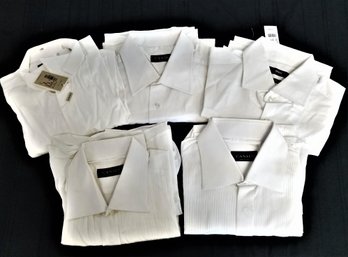 NEW Five Men's White CANALI And Hugo Boss Dress Shirts Sizes L/XL (Lot 7)