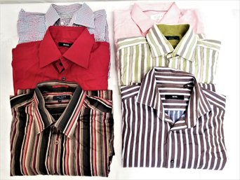 Men's Button Down Dress Shirts Hugo Boss, Eton, Ted Baker And More! Sizes L/XL (Lot 9)