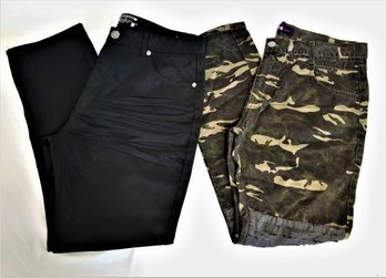 Men's Forte Camo Pants And Black Kaalu Denim Pants Sizes XXL/38