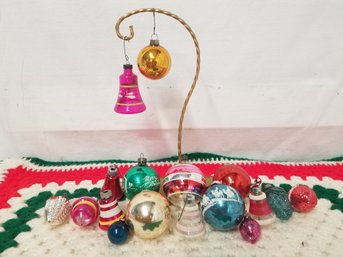 Vintage Shiny Brite Mercury Glass Christmas Tree Ornaments: Bells, Striped, Bumpy, Mica Frosted & More  #2