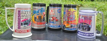 5 Vintage Thermo-serv Insulated Collectable National Street Rod Association Mugs Made USA