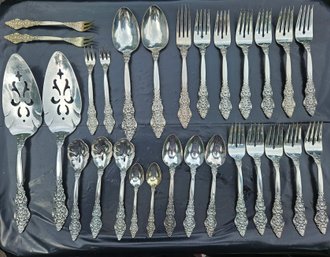 Silver Renaissance Pattern By 1847 Rogers Bros IS Silver-plate Partial Set With Serving Pieces As Pictured