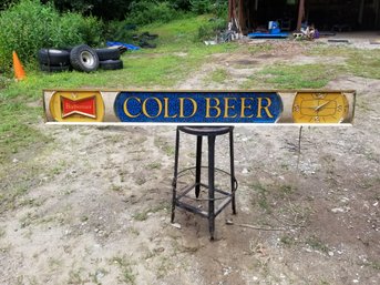 Vintage Budweiser Cold Beer To Go Light Up Advertising Sign