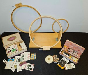 Embroidery Hoops And Misc Sewing Notions