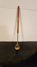 Vintage Brass And Wood Candle Snuffer